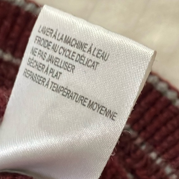 Men's size large waffle fabric Burgundy gray Striped Henley Shirt Indian cotton - Picture 9 of 13